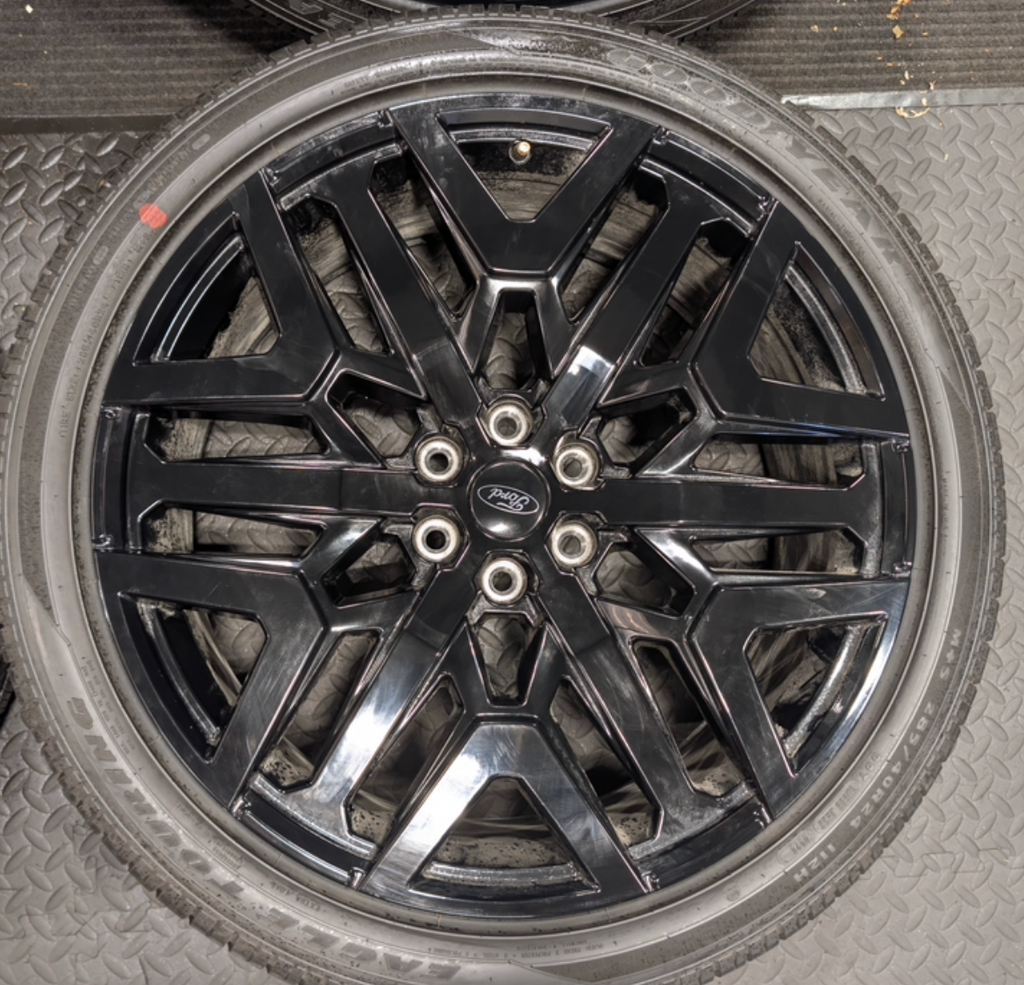 Gloss Black Ford Expedition / F-150 OEM 24” Wrapped in Goodyear Eagle Touring 285/40R24