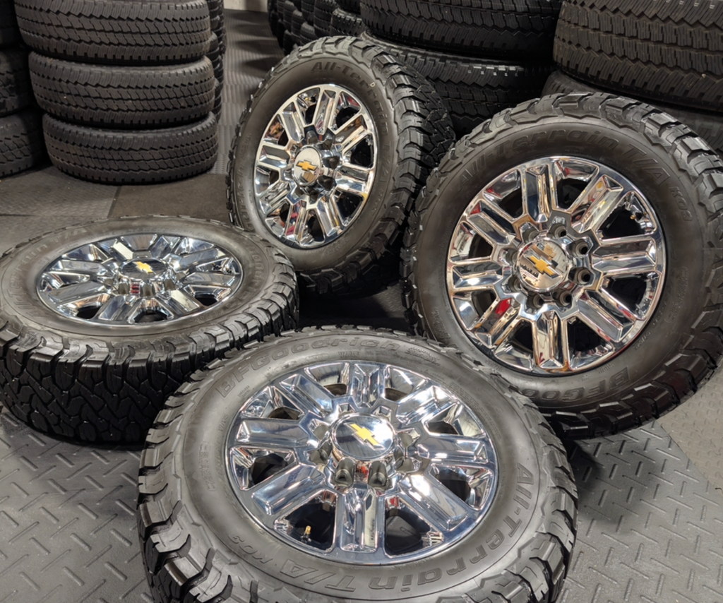 Chrome Chevrolet Silverado 2500HD / 3500HD High Country OEM 20” Wrapped in BFGoodrich All-Terrain T/A LT285/65R20