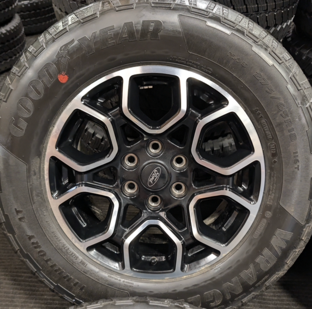 Machined Ford F-150 FX4 Off-Road OEM 18” Wrapped in Goodyear Wrangler Territory A/T 275/65R18