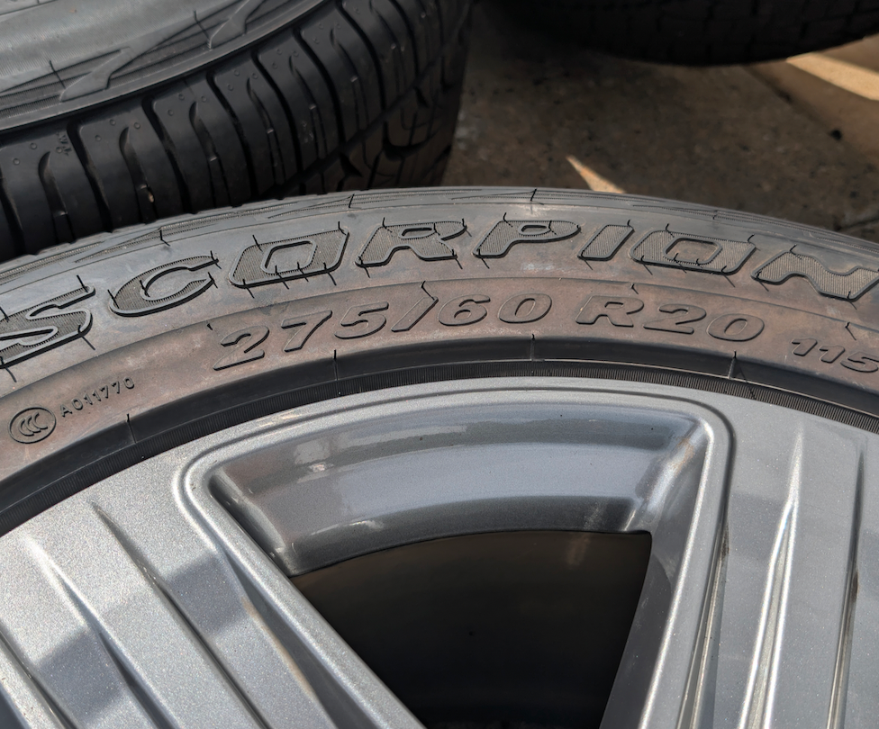 Gray Ford F-150 XLT Sport / Lariat Sport OEM 20” Wrapped in Pirelli Scorpion 275/60R20