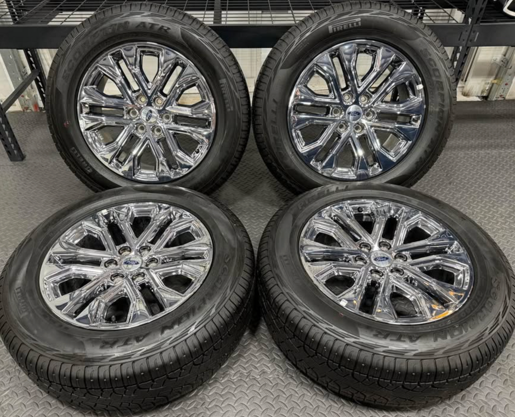 Chrome Ford F-150 OEM 20” Wrapped in Pirelli Scorpion A/T 275/60R20