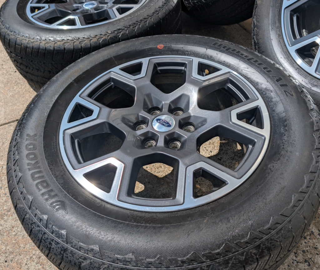 Machined Ford F-150 STX OEM 20” Wrapped in Hankook Dynapro AT2 275/60R20