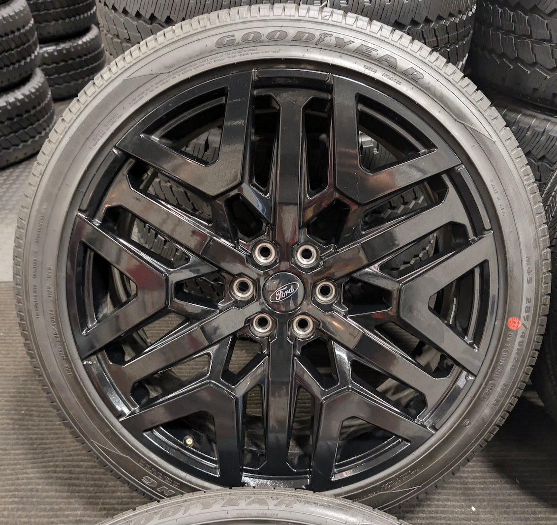 Gloss Black Ford Expedition / F-150 OEM 24” Wrapped in Goodyear Eagle Touring 285/40R24