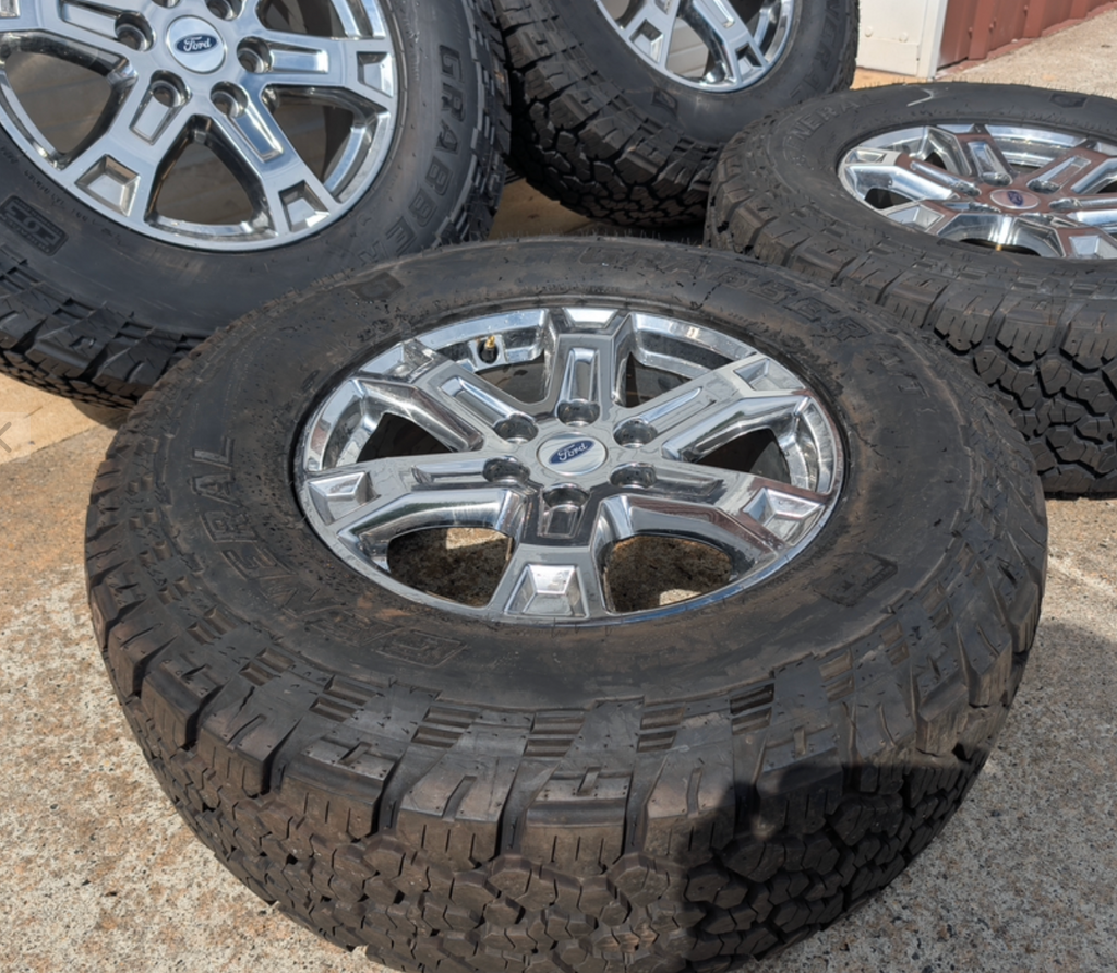 Chrome Ford F-150 XLT OEM 18” Wrapped in General Grabber A/T 275/70R18