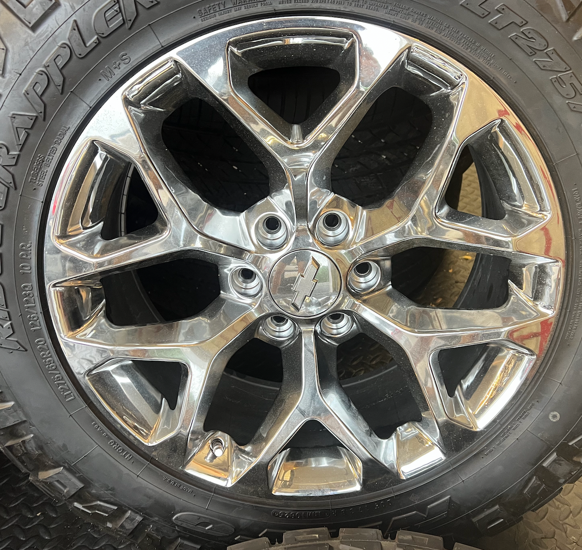 Chrome Chevrolet Silverado 1500 High Country OEM 20” Wrapped in Nitto Ridge Grappler LT275/65R20