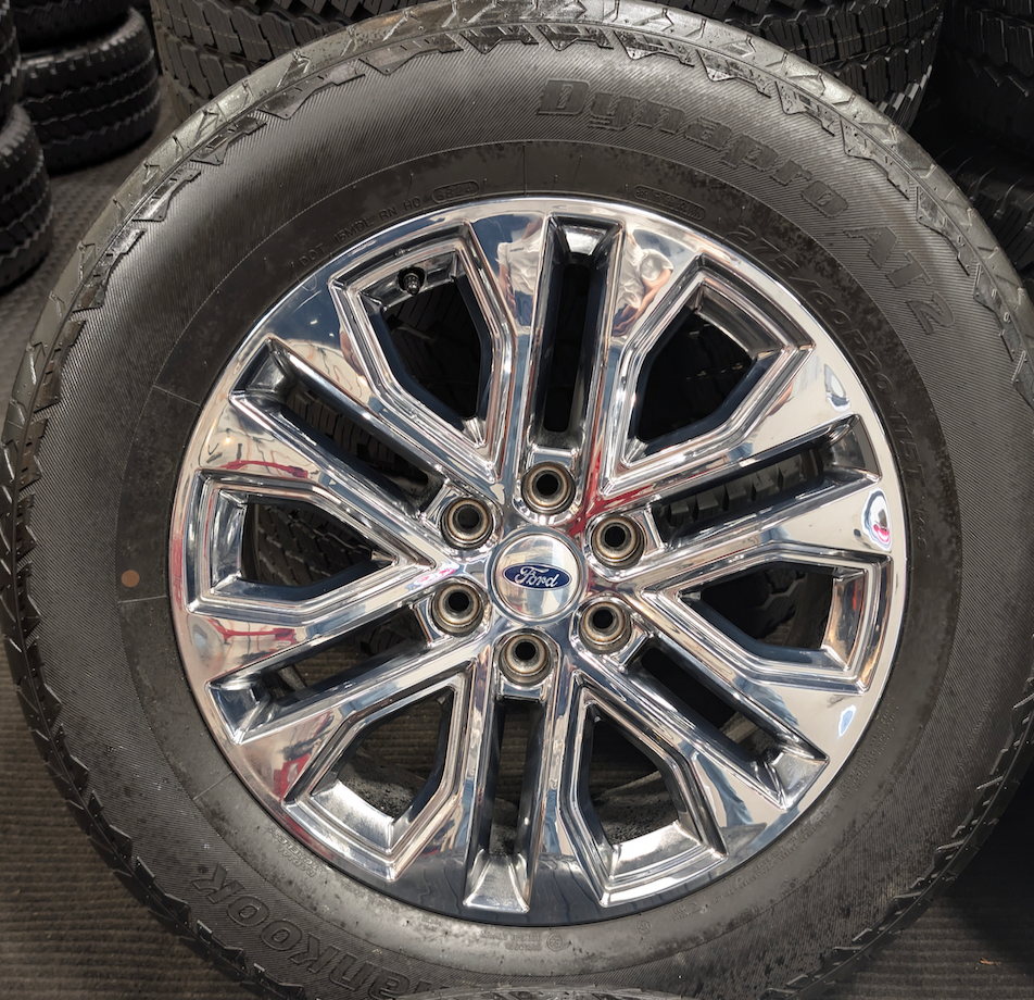 Chrome Ford F-150 OEM 20” Wrapped in Hankook Dynapro AT2 275/60R20