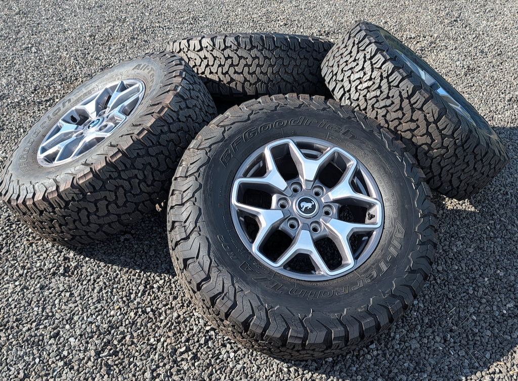 Machined Ford Bronco Wildtrak OEM 17” Wrapped in BFGoodrich All-Terrain T/A KO2 LT285/70R17