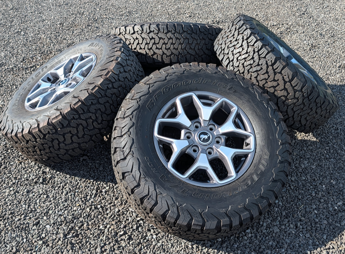 Machined Ford Bronco Wildtrak OEM 17” Wrapped in BFGoodrich All-Terrain T/A KO2 LT285/70R17