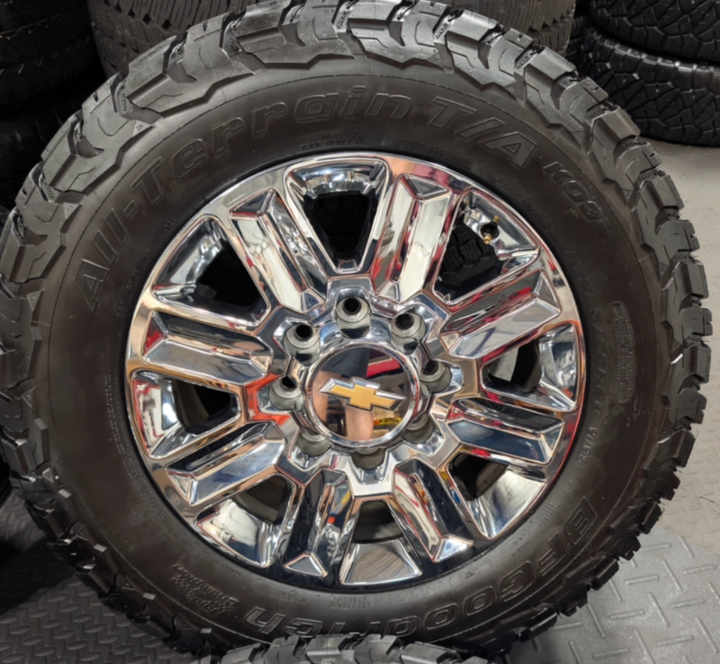 Chrome Chevrolet Silverado 2500HD / 3500HD High Country OEM 20” Wrapped in BFGoodrich All-Terrain T/A LT285/65R20