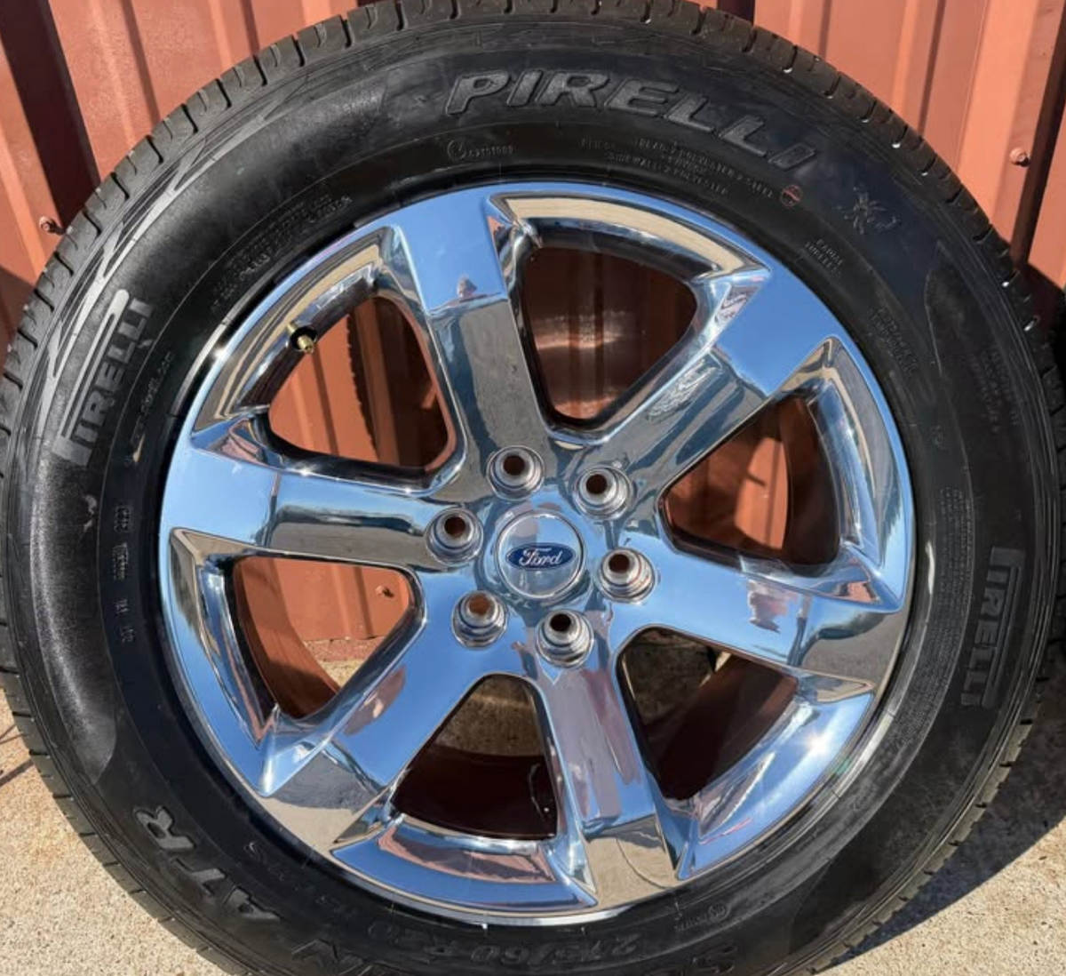 Chrome Ford F-150 Lariat OEM 20” Wrapped in Pirelli Scorpion ATR 275/60R20