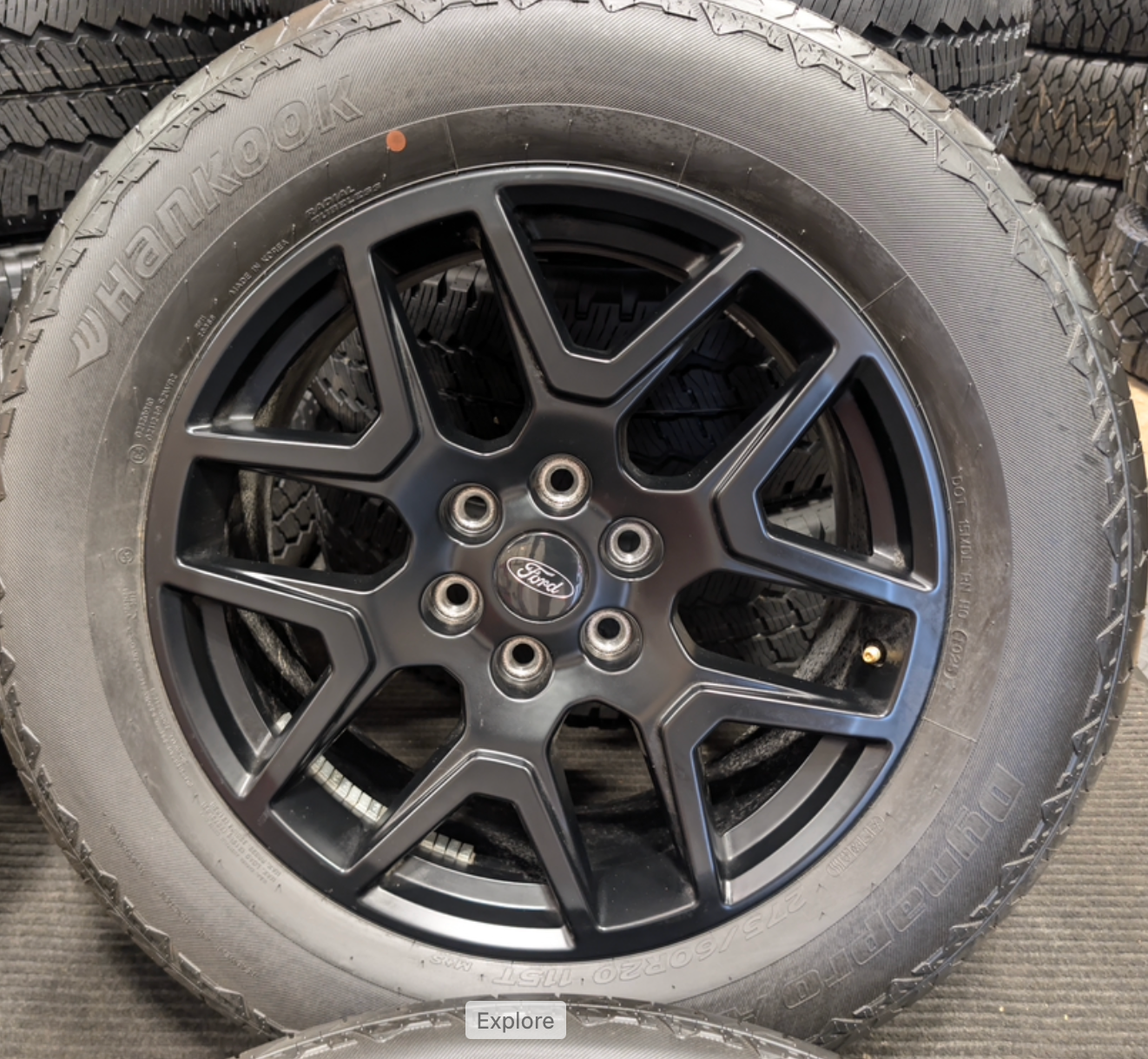 Gloss Black Ford F-150 OEM 20” Wrapped in Hankook Dynapro AT2 275/60R20