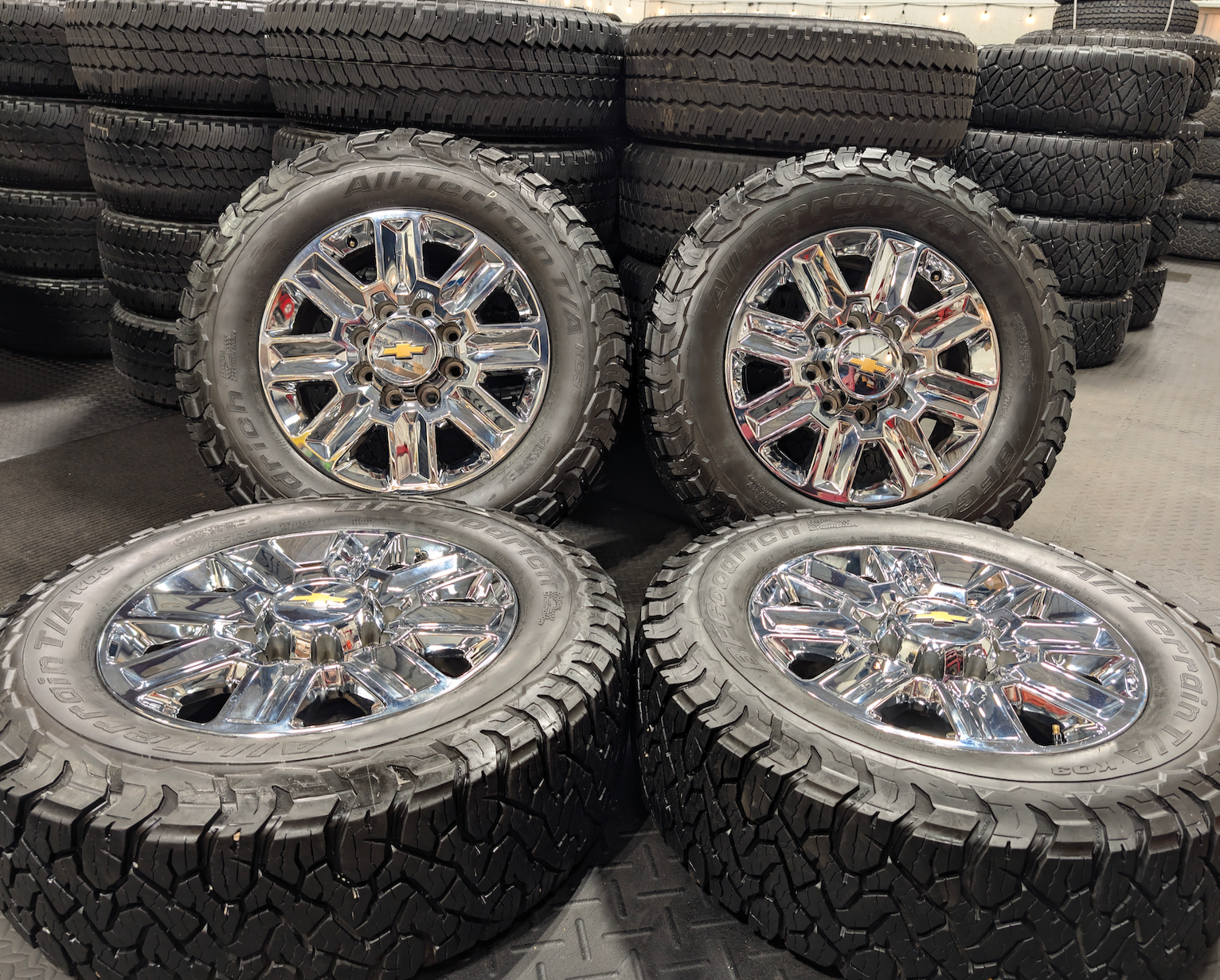 Chrome Chevrolet Silverado 2500HD / 3500HD High Country OEM 20” Wrapped in BFGoodrich All-Terrain T/A LT285/65R20