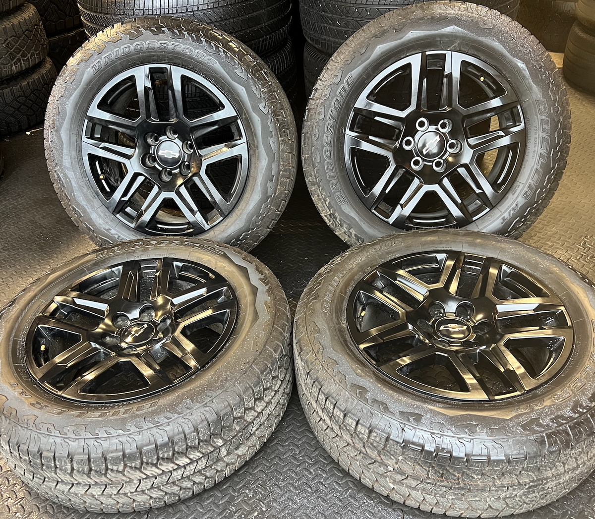 Gloss Black Chevrolet Silverado 1500 Trail Boss OEM 20” Wrapped in Bridgestone Dueler A/T 275/60R20