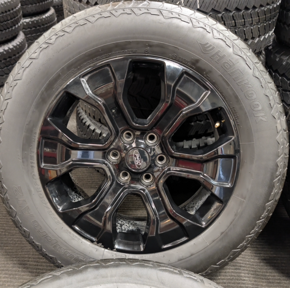 Gloss Black Ford F-150 OEM 20” Wrapped in Hankook Dynapro AT2 275/60R20