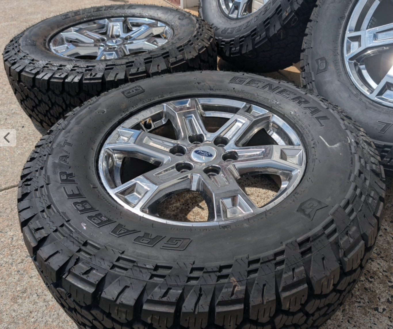 Chrome Ford F-150 XLT OEM 18” Wrapped in General Grabber A/T 275/70R18