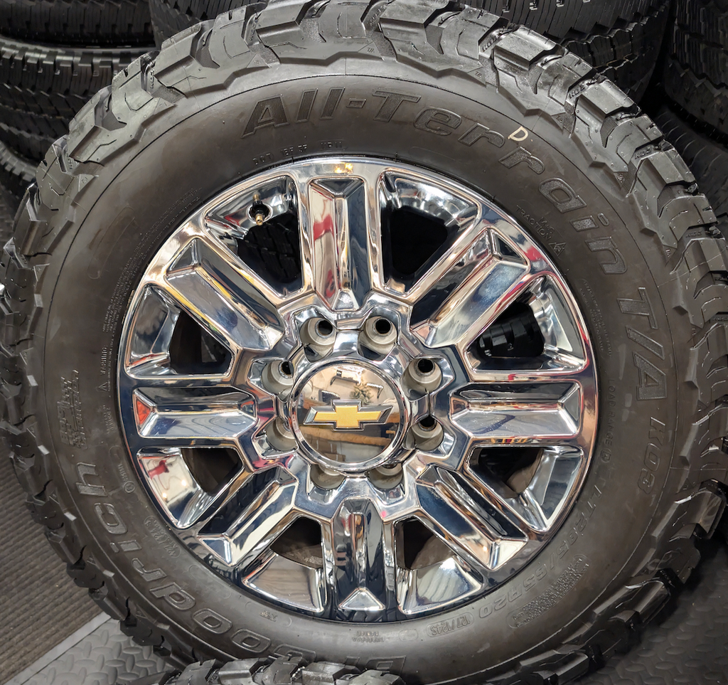 Chrome Chevrolet Silverado 2500HD / 3500HD High Country OEM 20” Wrapped in BFGoodrich All-Terrain T/A LT285/65R20