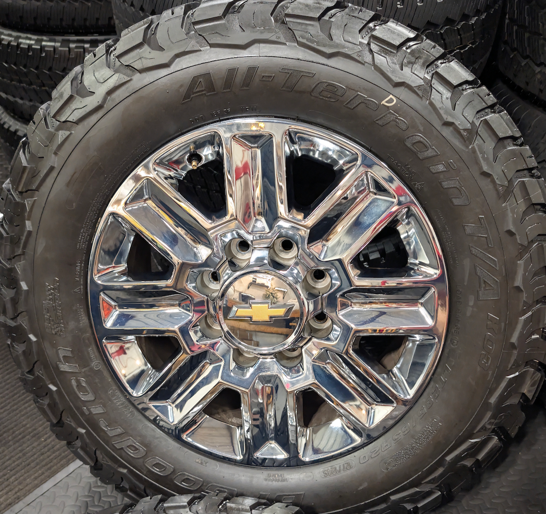 Chrome Chevrolet Silverado 2500HD / 3500HD High Country OEM 20” Wrapped in BFGoodrich All-Terrain T/A LT285/65R20