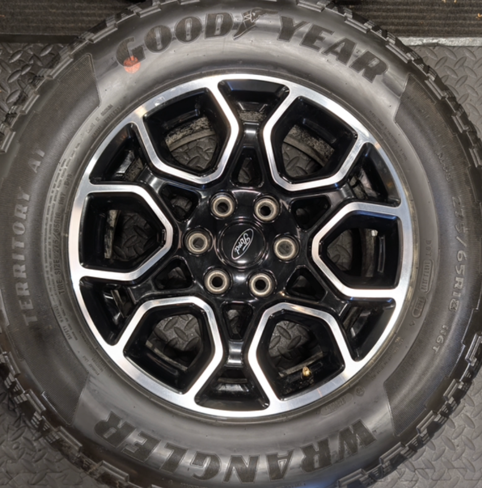 Machined Ford F-150 FX4 Off-Road OEM 18” Wrapped in Goodyear Wrangler Territory A/T 275/65R18