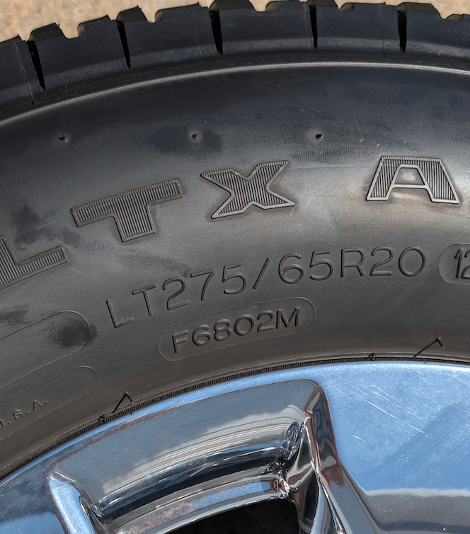 Chrome Ford F-250 Platinum OEM 20” Wrapped in Michelin LTX A/T2 LT275/65R20