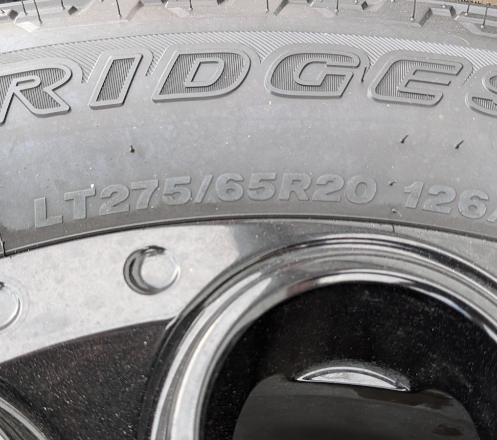 Gloss Black Ford F-250 / F-350 Super Duty Tremor OEM 20” Wrapped in Bridgestone Dueler A/T LT275/65R20