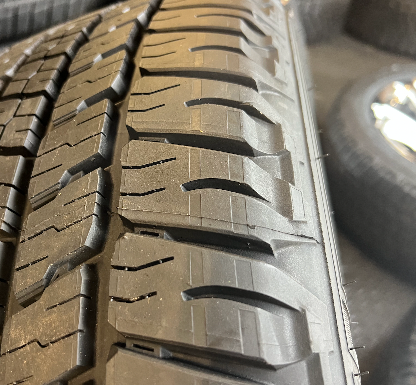 OEM 22” Split 6 Chrome  Wheels wrapped in Goodyear Wrangler Workhorse HT tires.