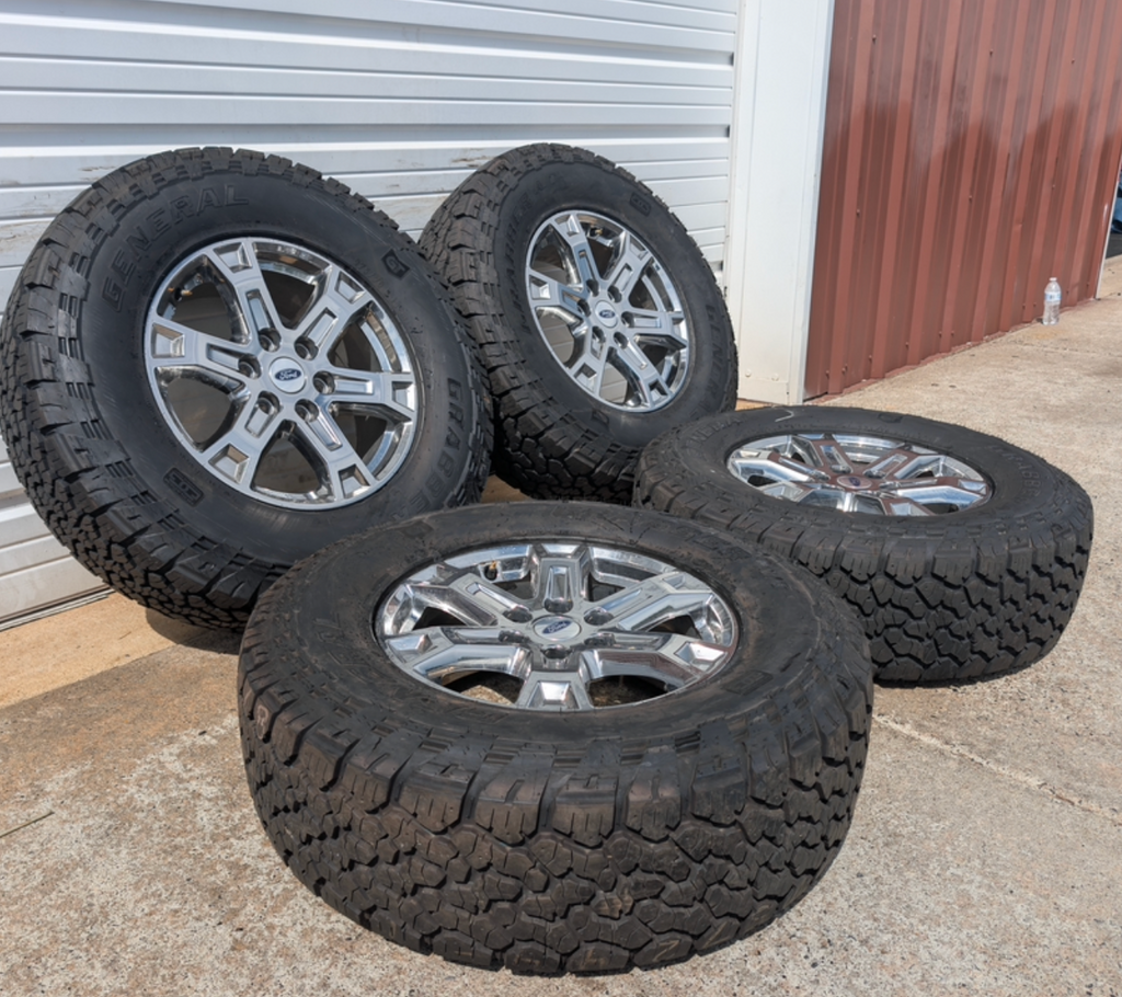 Chrome Ford F-150 XLT OEM 18” Wrapped in General Grabber A/T 275/70R18