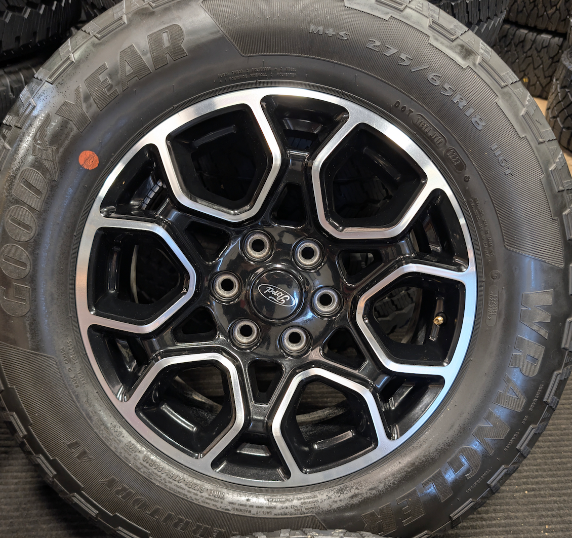 Machined Ford F-150 FX4 Off-Road OEM 18” Wrapped in Goodyear Wrangler Territory A/T 275/65R18