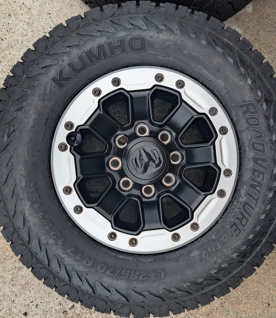 Machined Ram 2500 / 3500 Power Wagon OEM 17” Wrapped in Kumho Road Venture AT52 LT285/70R17