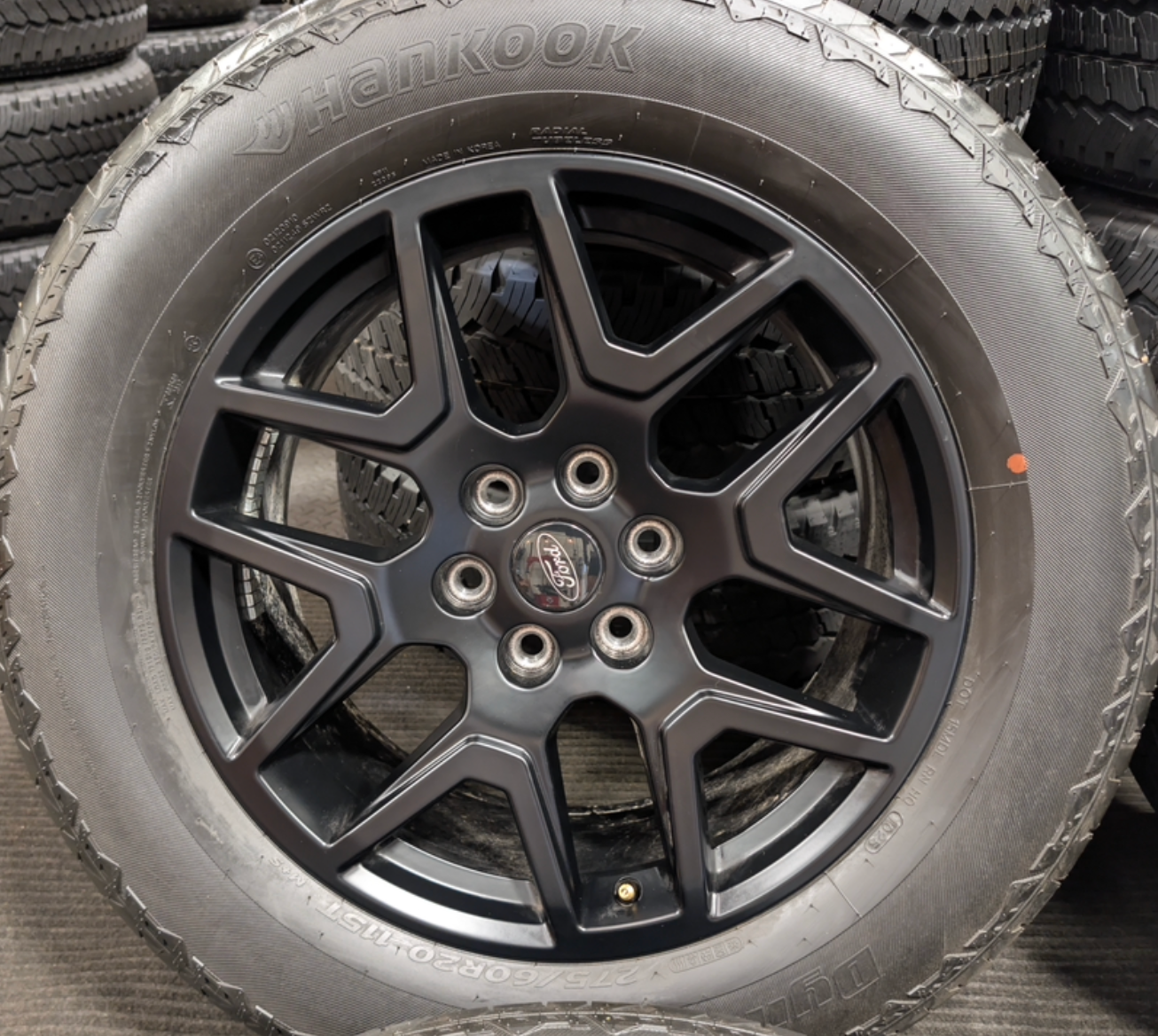 Gloss Black Ford F-150 OEM 20” Wrapped in Hankook Dynapro AT2 275/60R20