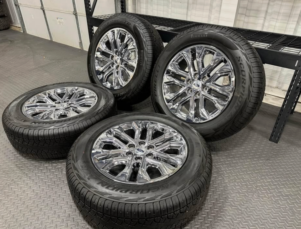 NEW 2026 Ford F-150 20” chrome wheels & tires King Ranch 6x135