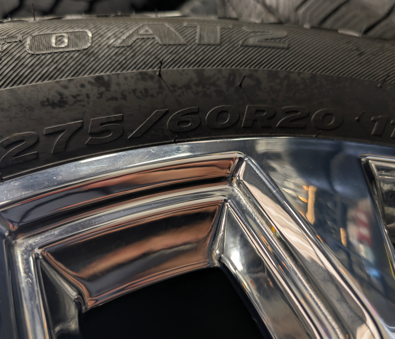 Chrome Ford F-150 OEM 20” Wrapped in Hankook Dynapro AT2 275/60R20