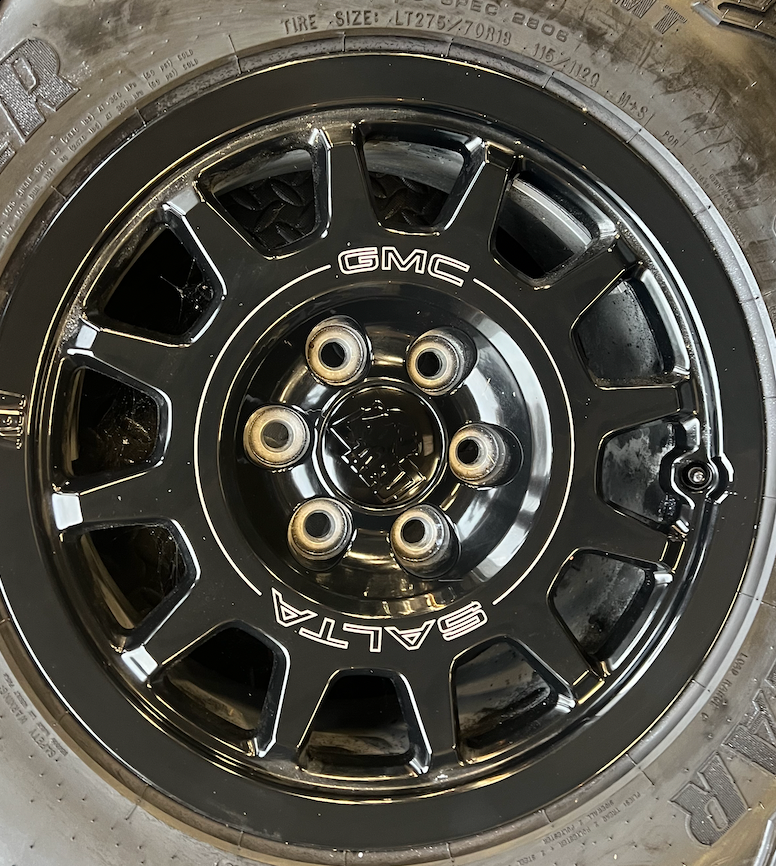 OEM 18” Wheels wrapped in Goodyear Wrangler Territory M/T tires.