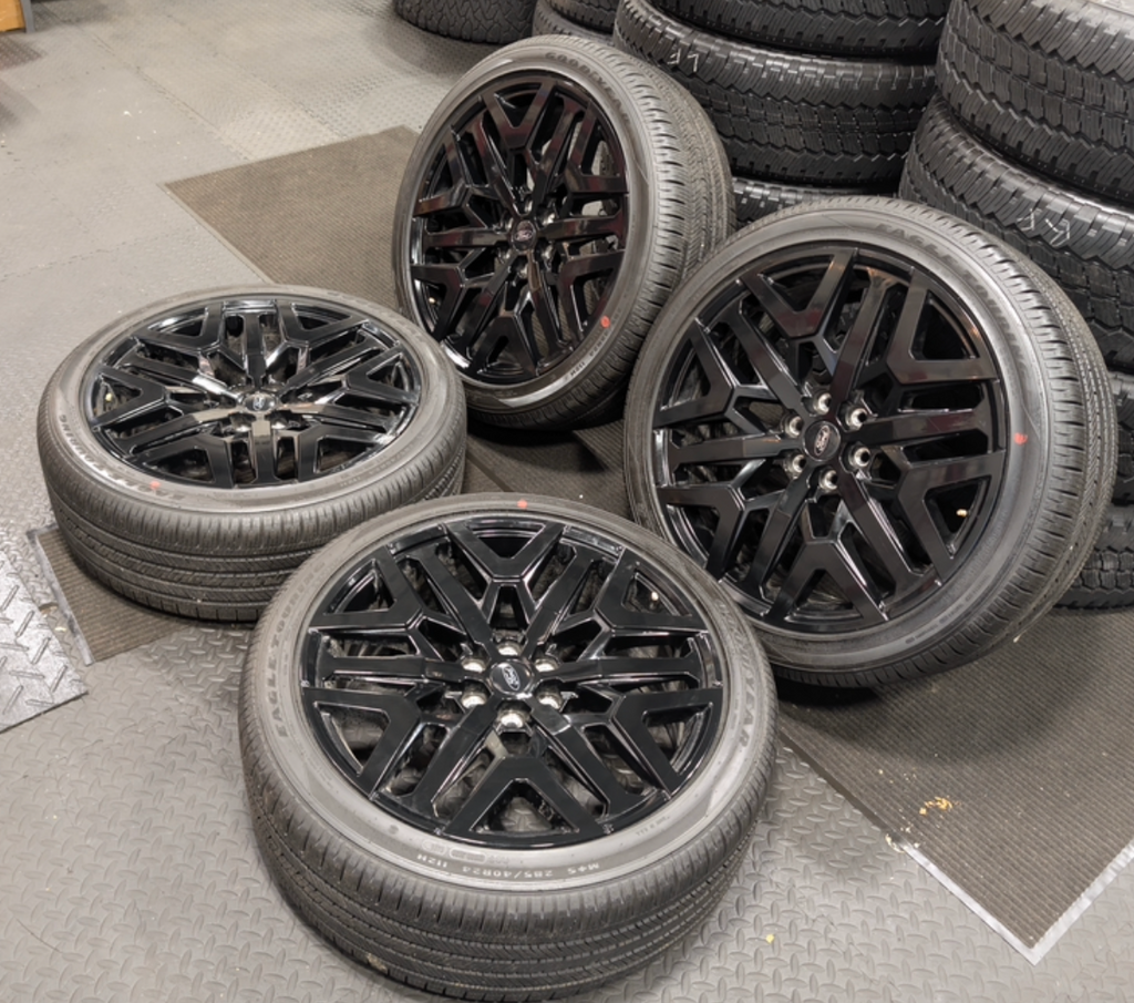 Gloss Black Ford Expedition / F-150 OEM 24” Wrapped in Goodyear Eagle Touring 285/40R24