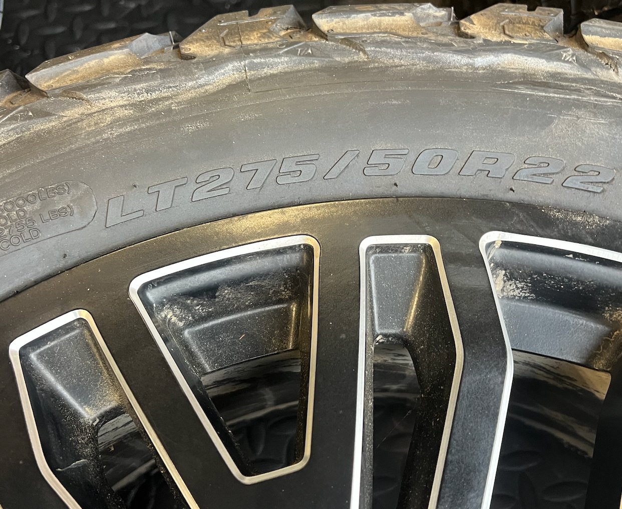 OEM 22”  Wheels wrapped in BFGoodrich All-Terrain T/A tires.